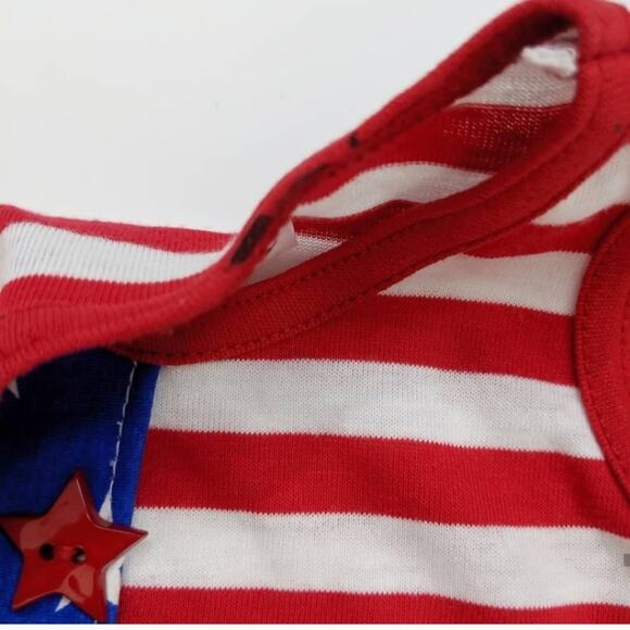 Vintage Rag-A-Muffin Tank Top Baby Girls Size 6m USA Flag Shirt - Picture 3 of 5